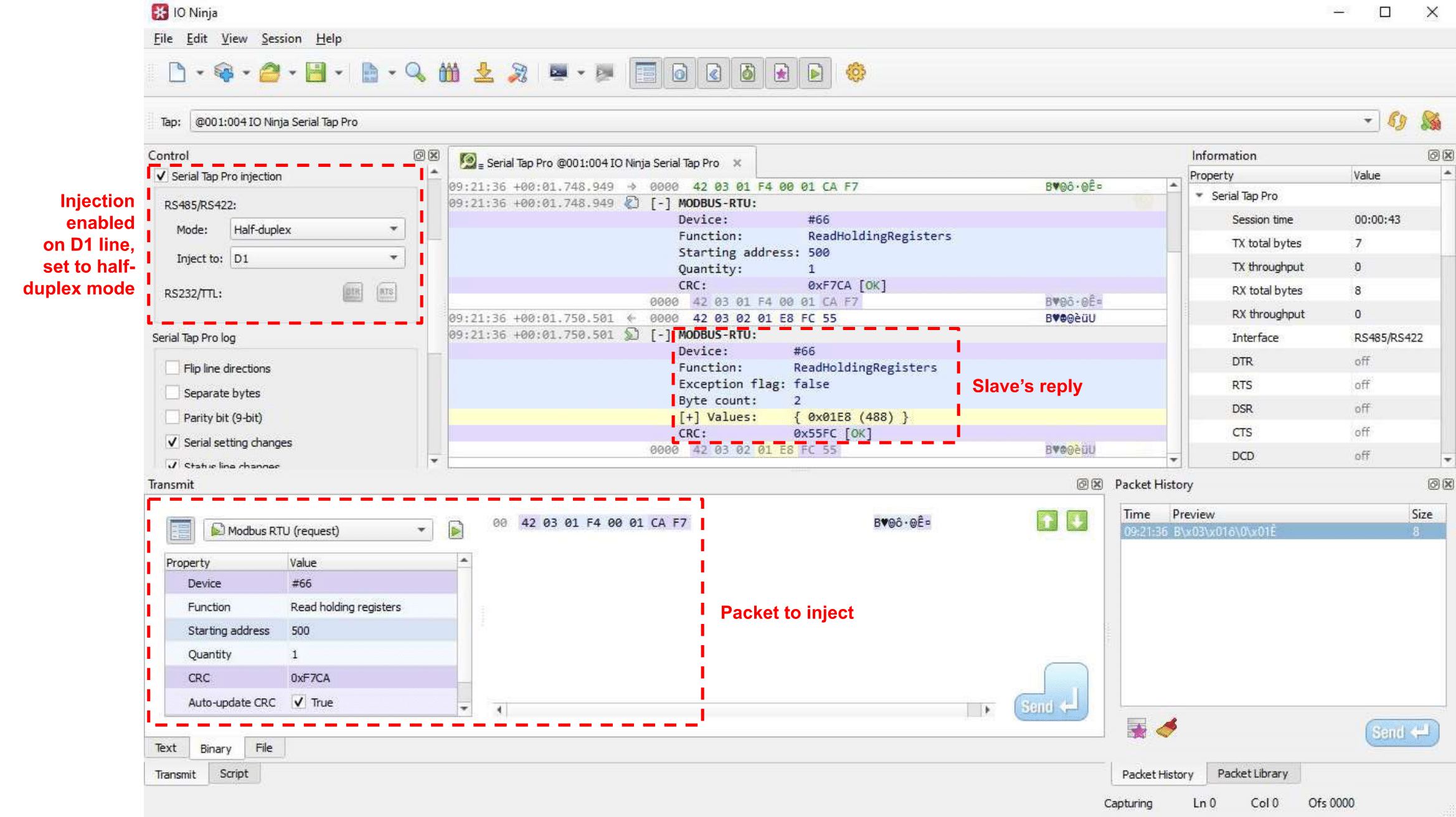 Serial Tap Pro Transmit